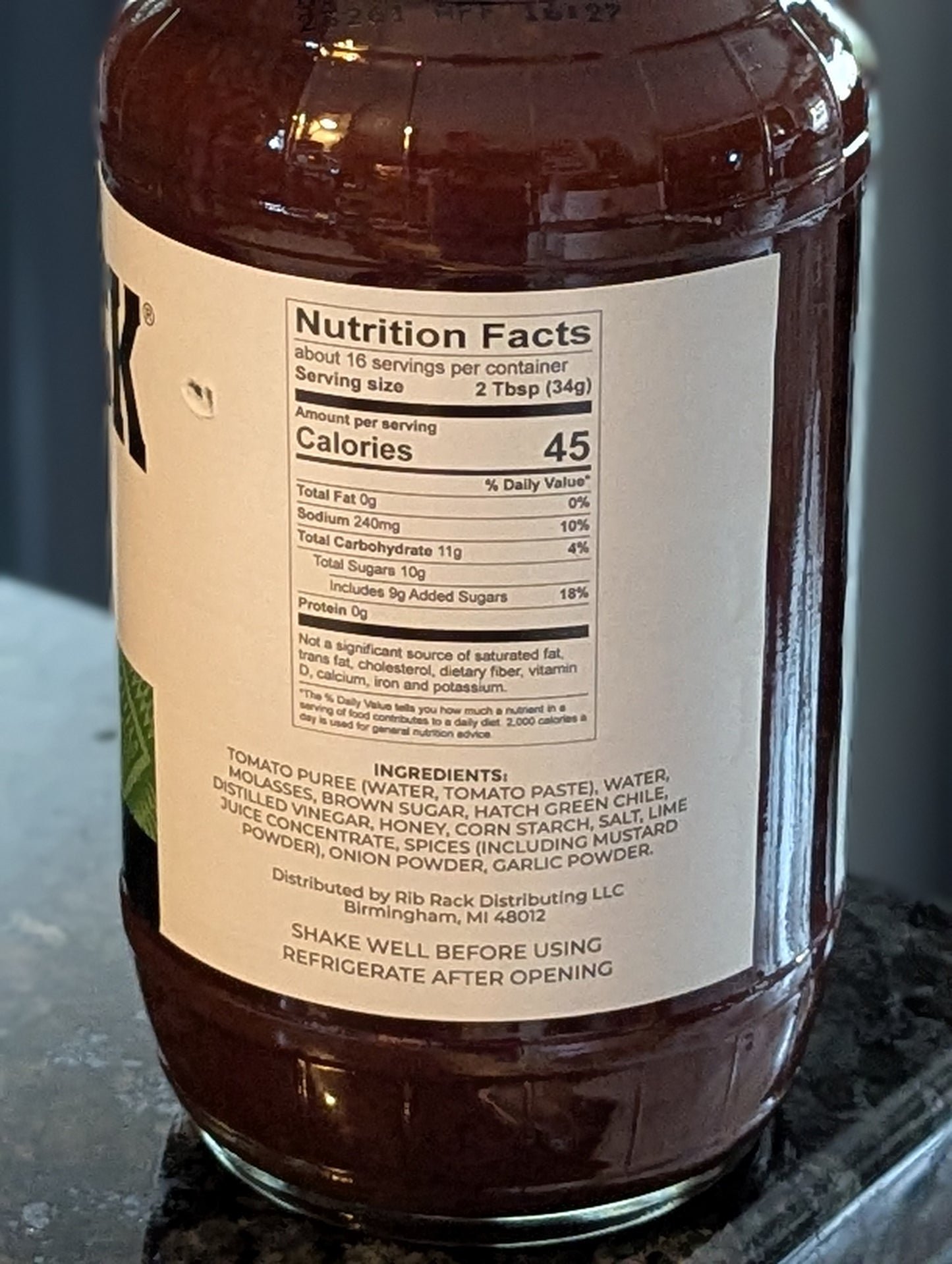Rib Rack Hatch Chile BBQ Sauce - Misstep Hot Sauce