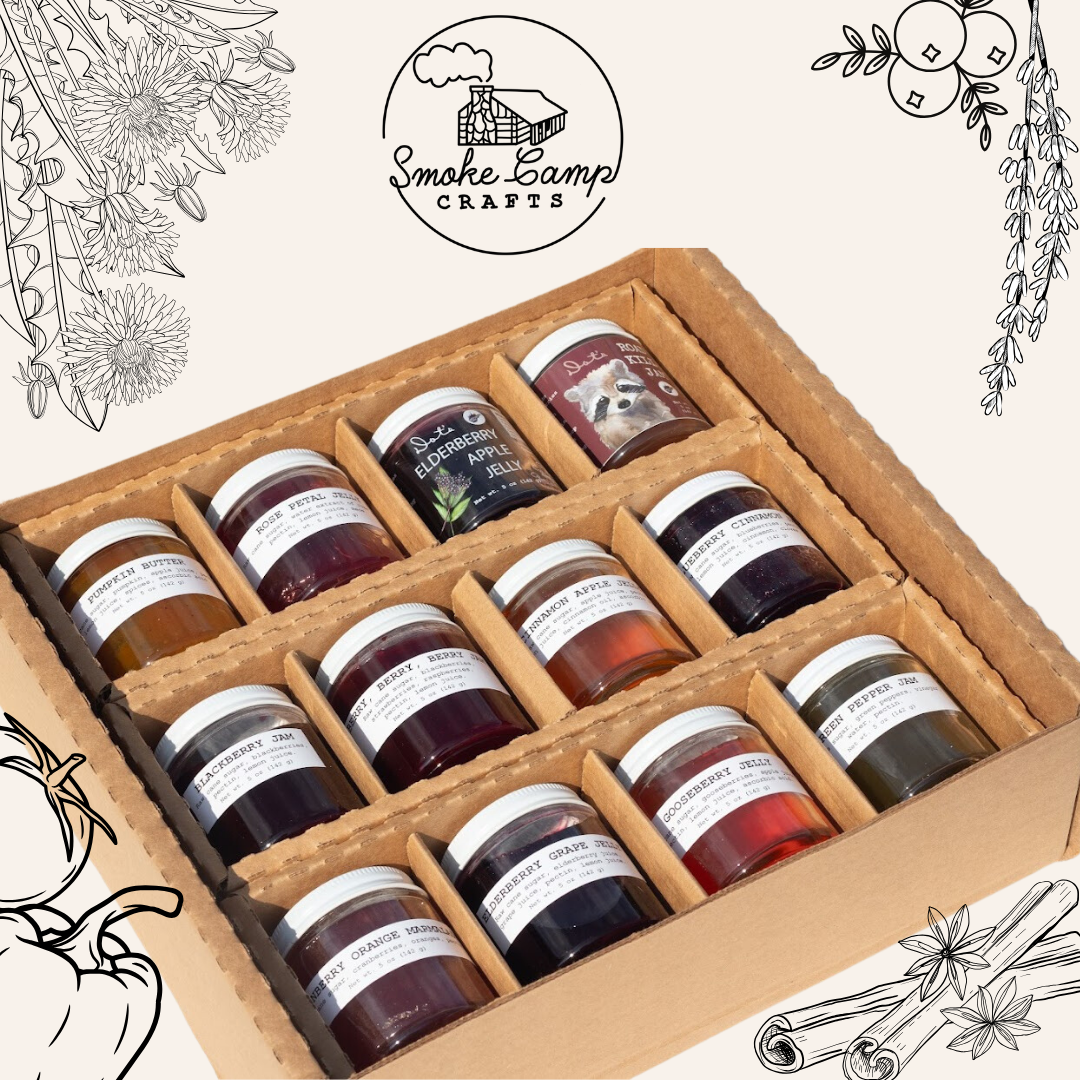 Smoke Camp Crafts - Jam and Jelly Gift Set - 12-pack, Twelve 5-oz Jars (142 g)