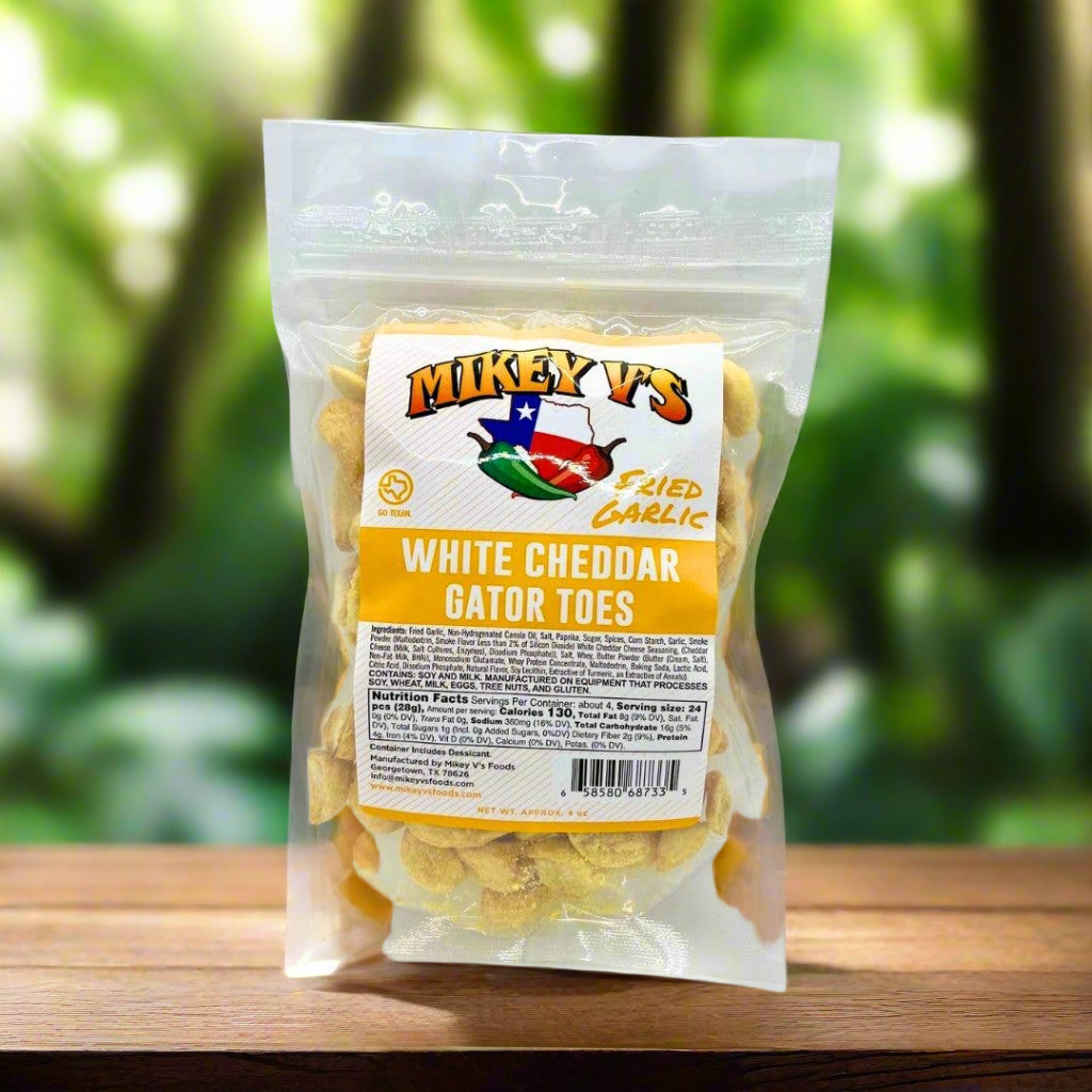 Mikey V's Foods - Gator Toes (Deep Fried Garlic) - White Cheddar