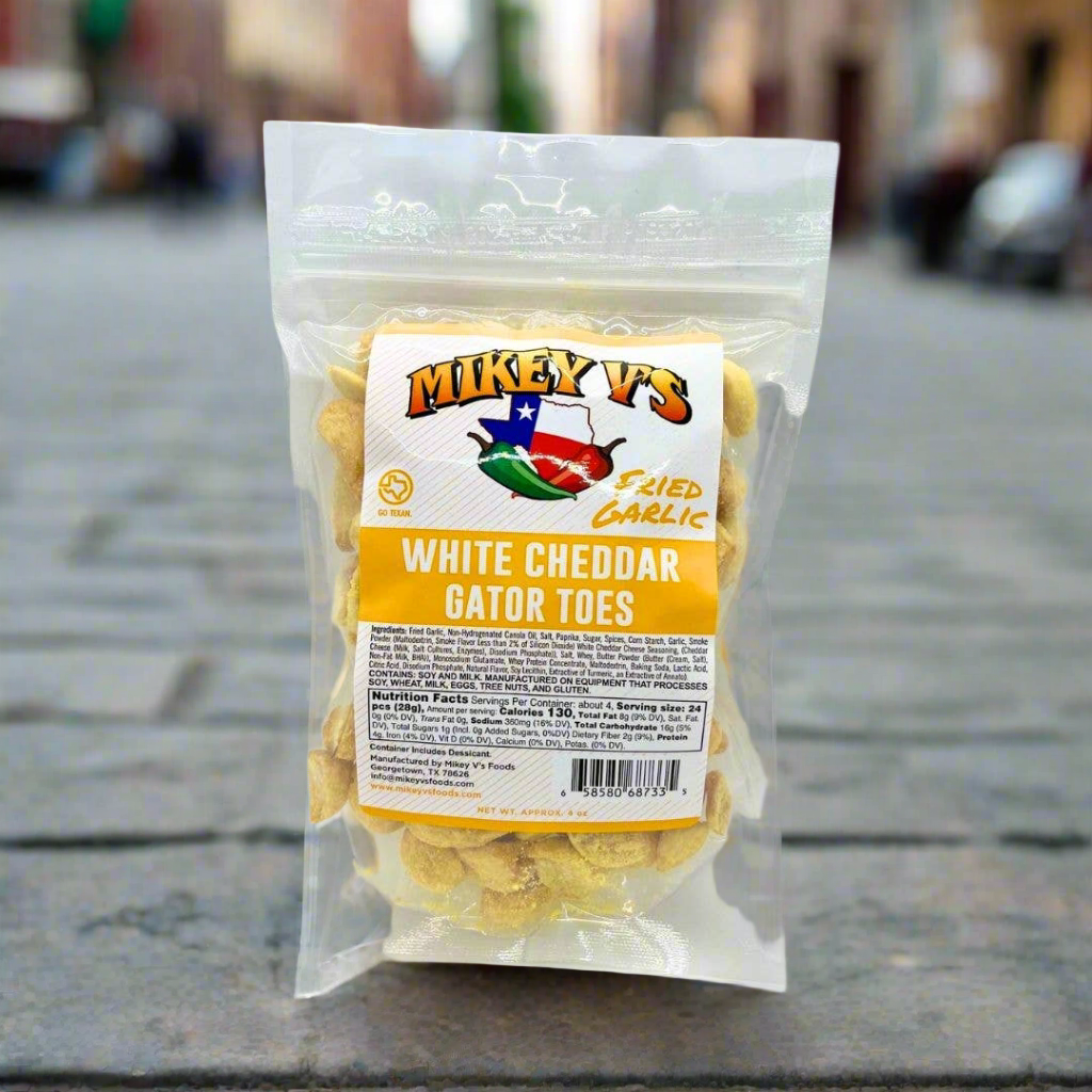 Mikey V's Foods - Gator Toes (Deep Fried Garlic) - White Cheddar