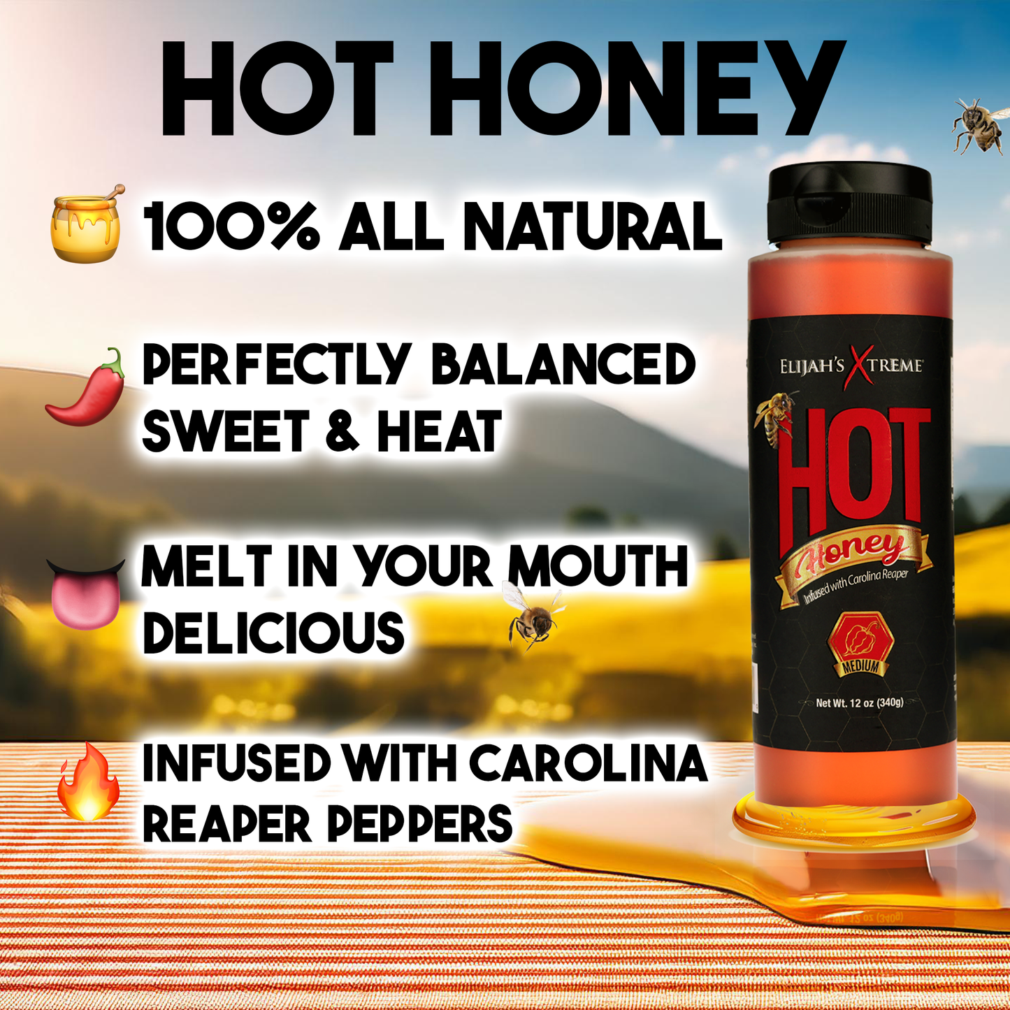 Elijah's Xtreme Gourmet Sauces - Elijah's Xtreme Hot Honey Carolina Reaper Infused