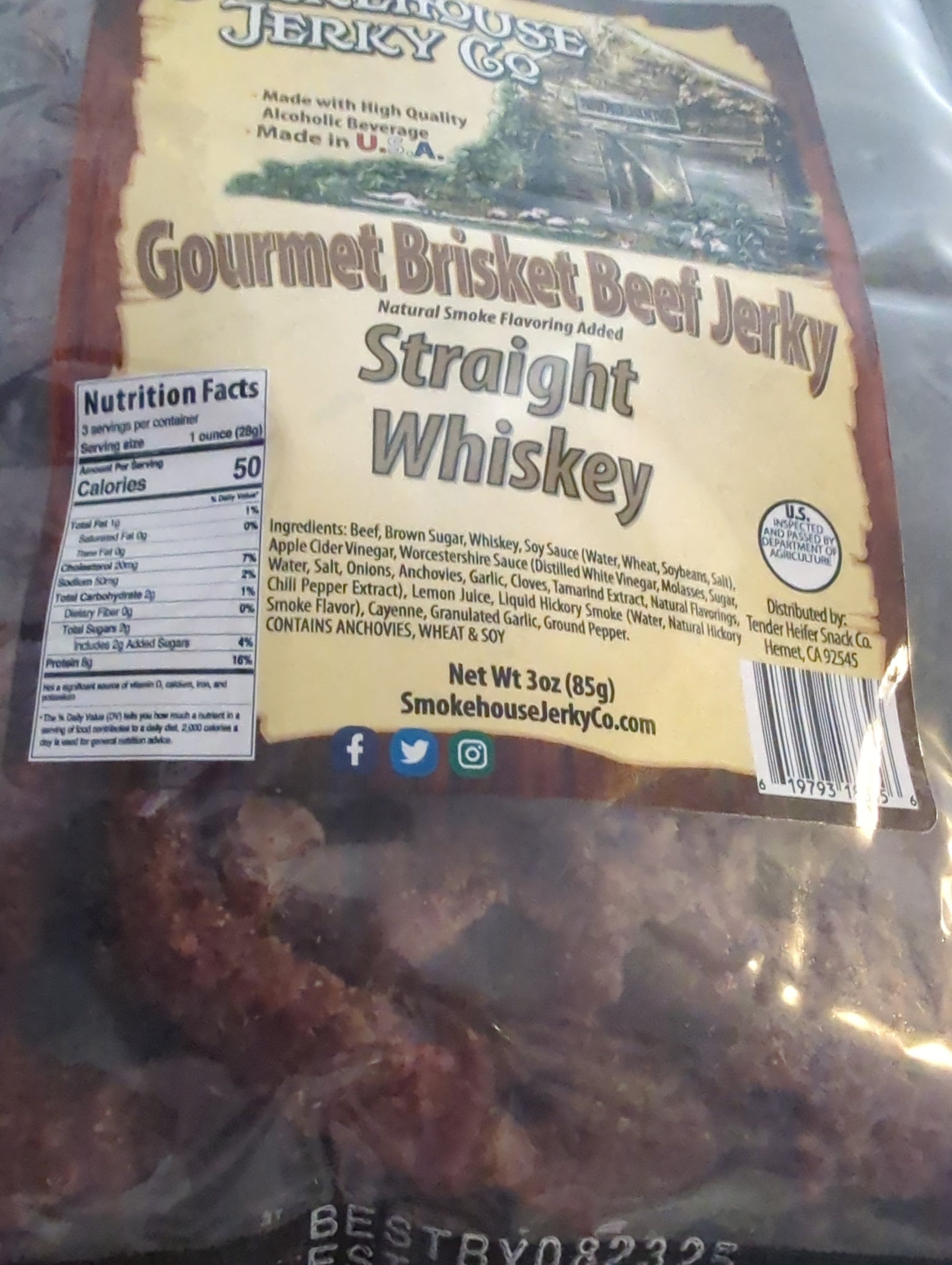 SMOKEHOUSE Straight Whiskey Brisket Jerky - Misstep Hot Sauce