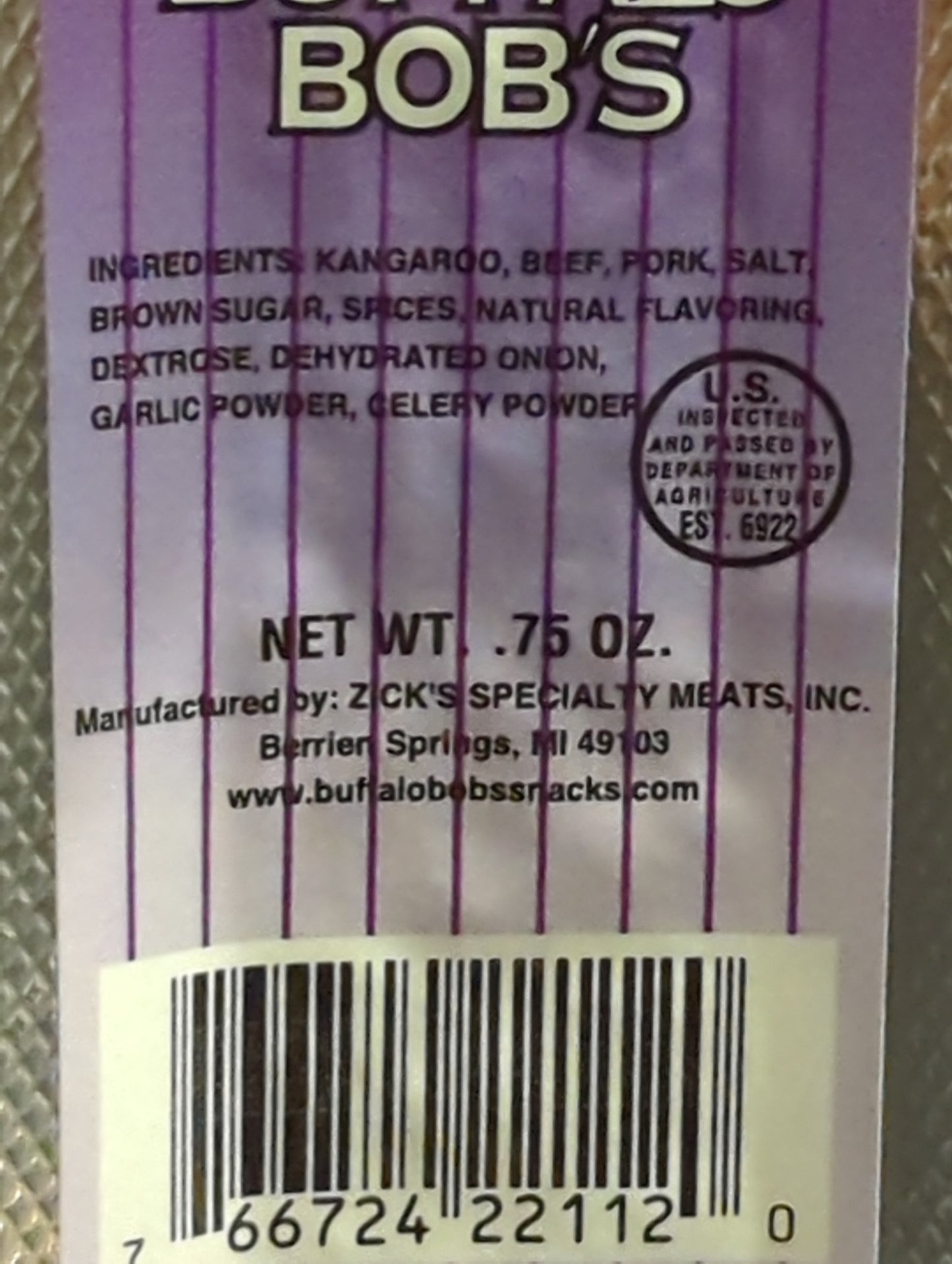 Kangaroo Outback Jerky Meat Stick - Misstep Hot Sauce