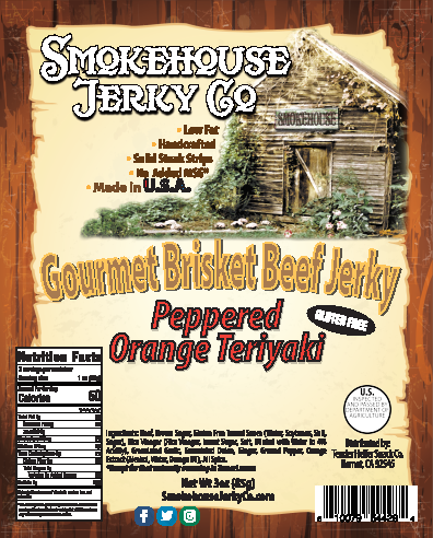 SMOKEHOUSE Peppered Orange Teriyaki Beef Jerky - Misstep Hot Sauce