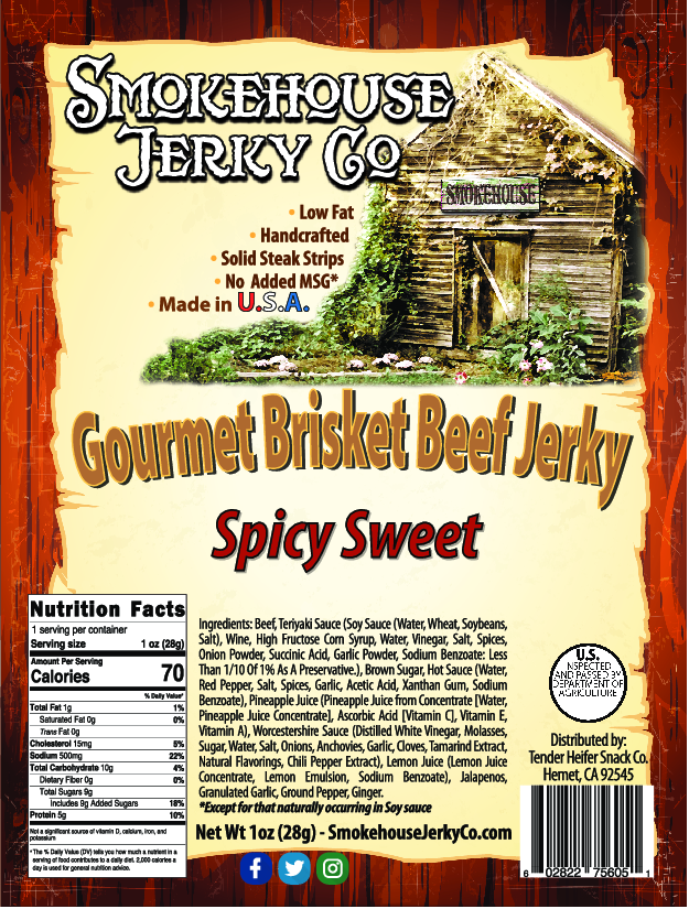 SMOKEHOUSE Spicy Sweet Brisket Beef Jerky