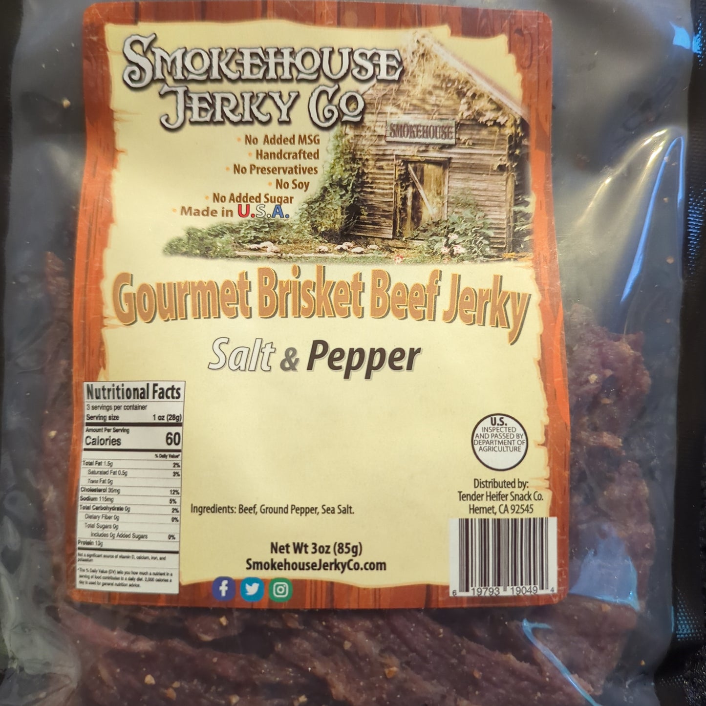 SMOKEHOUSE Beef Jerky - Salt and Pepper