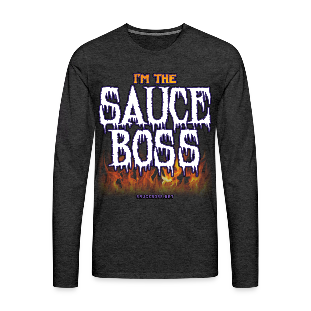 Long Sleeve sauce boss T-Shirt - charcoal grey