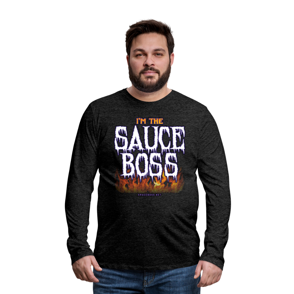 Long Sleeve sauce boss T-Shirt - charcoal grey