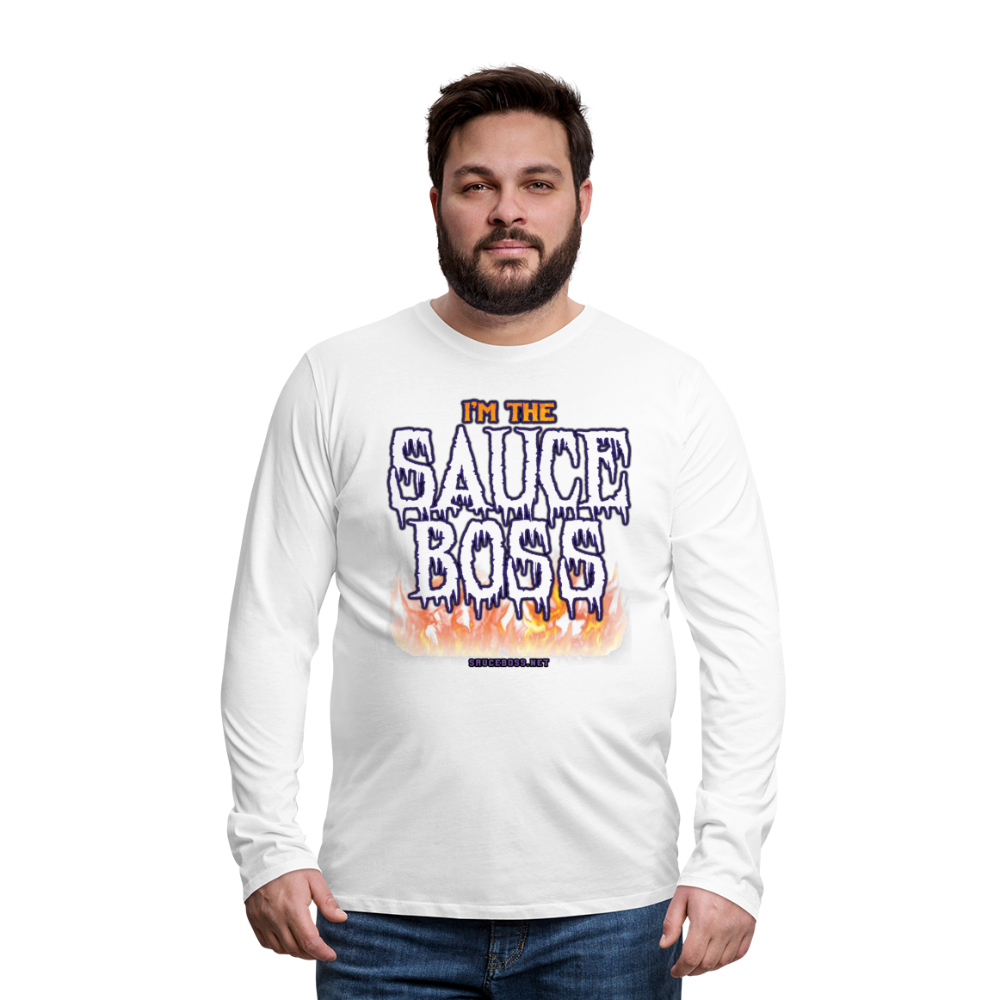 Long Sleeve sauce boss T-Shirt - white