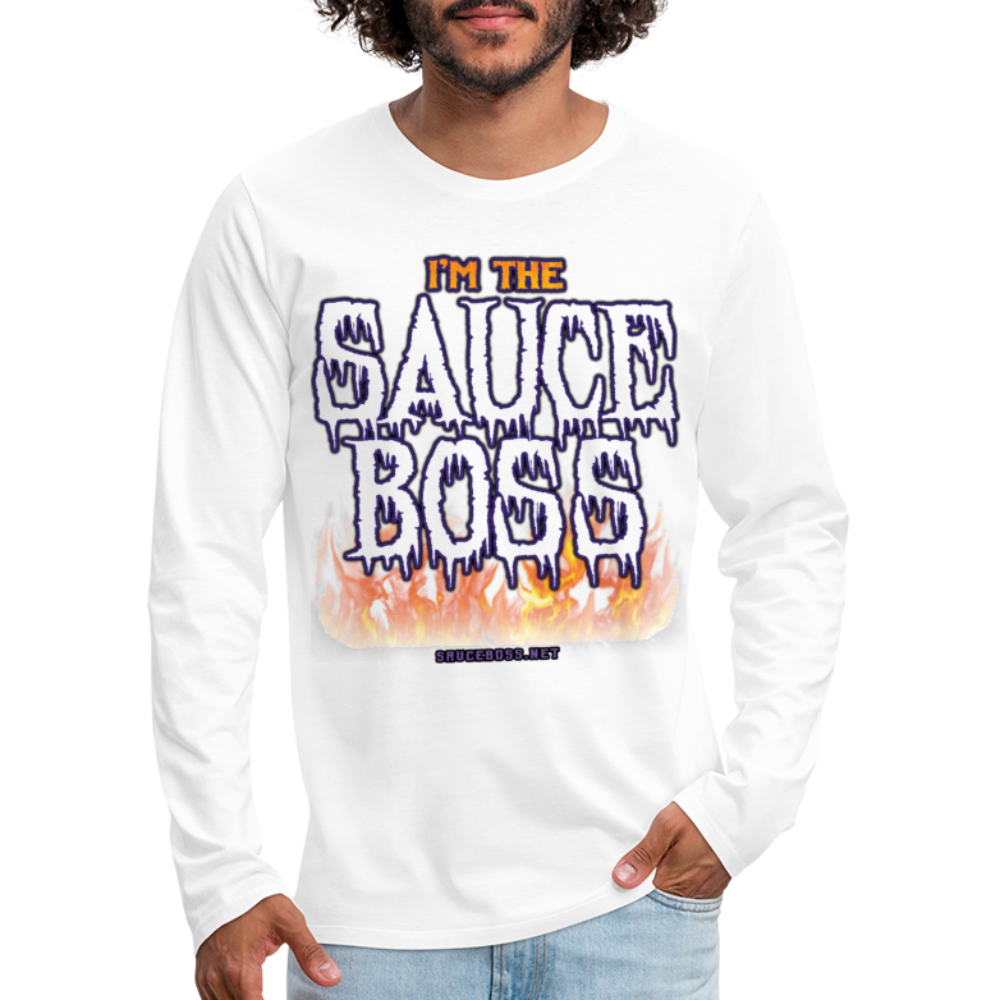 Long Sleeve sauce boss T-Shirt - white