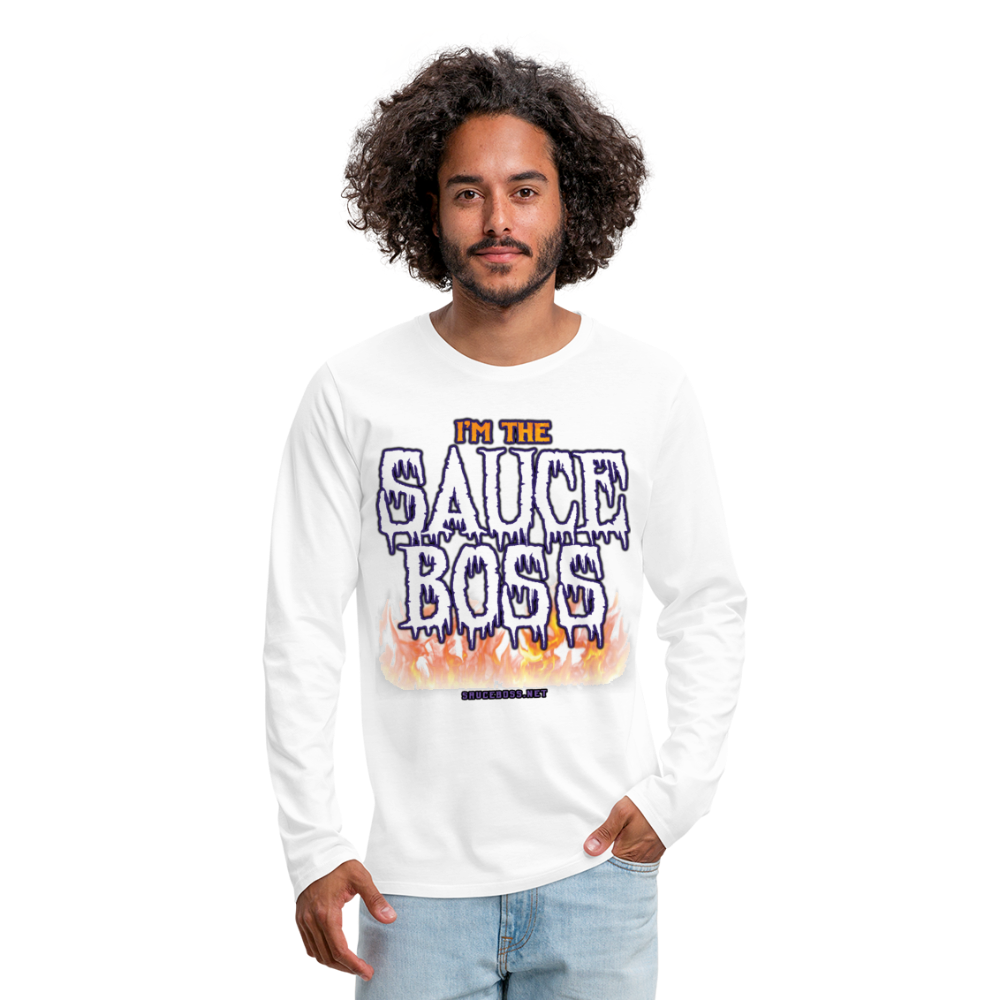 Long Sleeve sauce boss T-Shirt - white