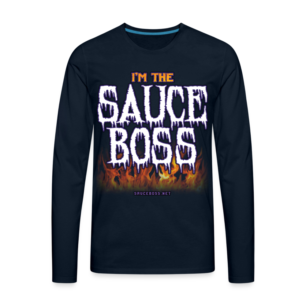 Long Sleeve sauce boss T-Shirt - deep navy