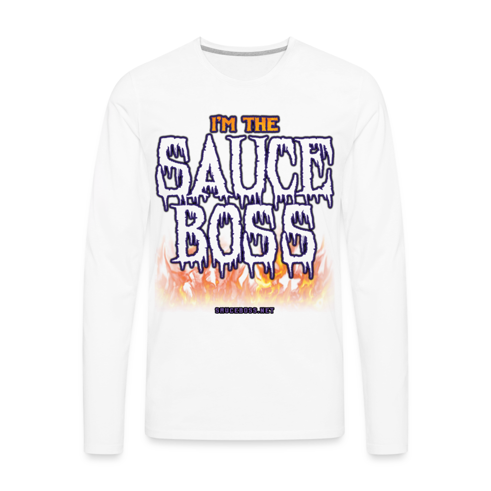 Long Sleeve sauce boss T-Shirt - white