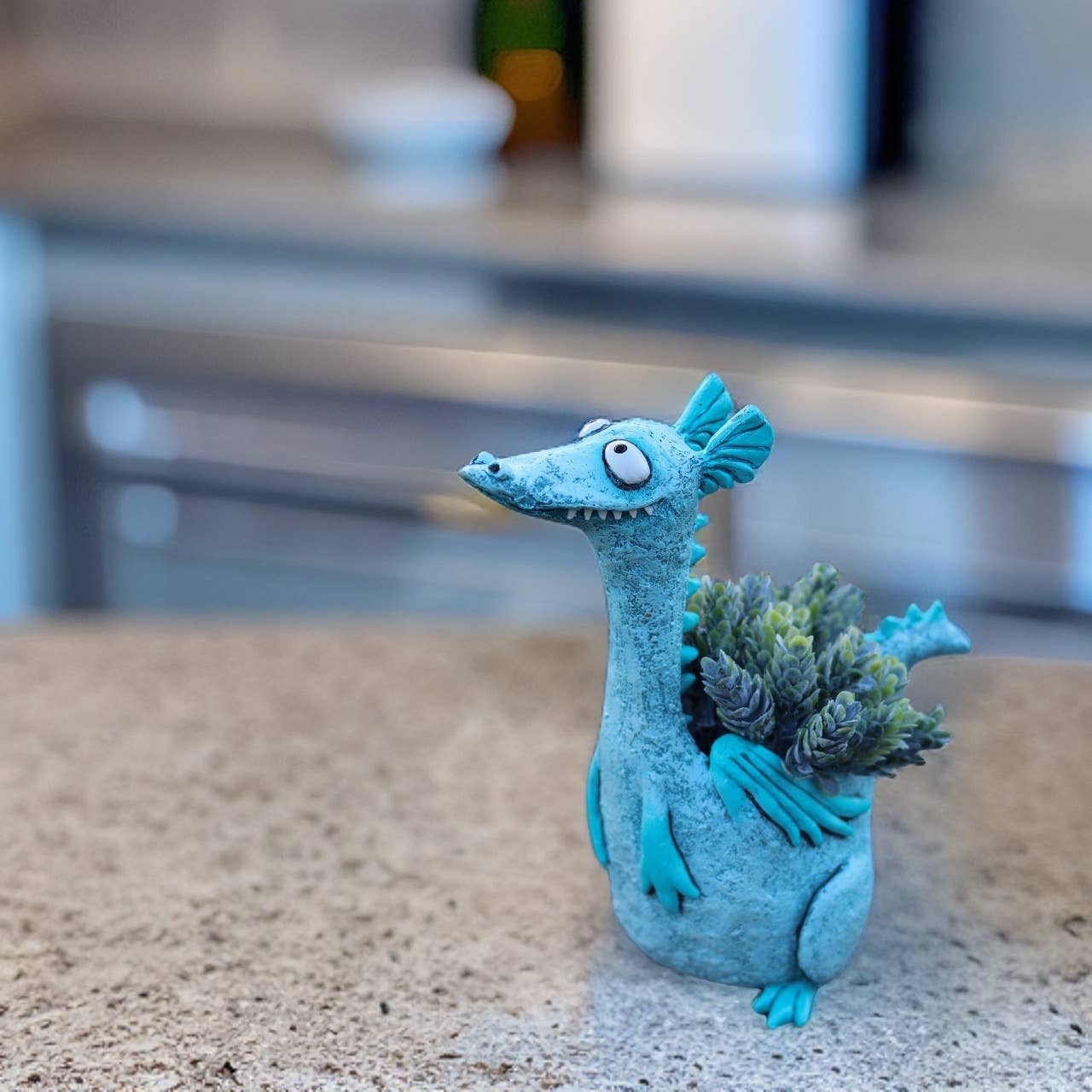 Cohasset Gifts - Drake Teal Dragon Blobhouse Planter