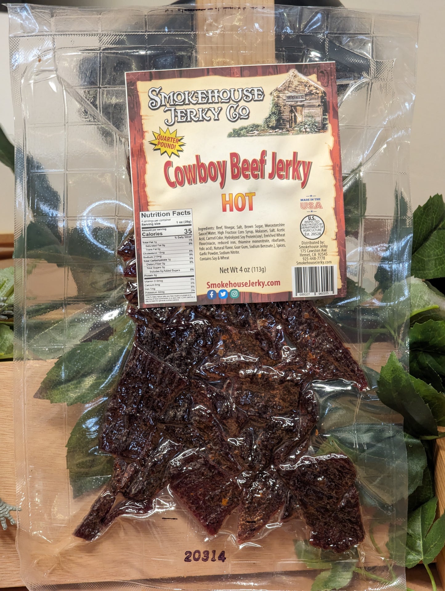 Smokehouse HOT Cowboy Beef Jerky