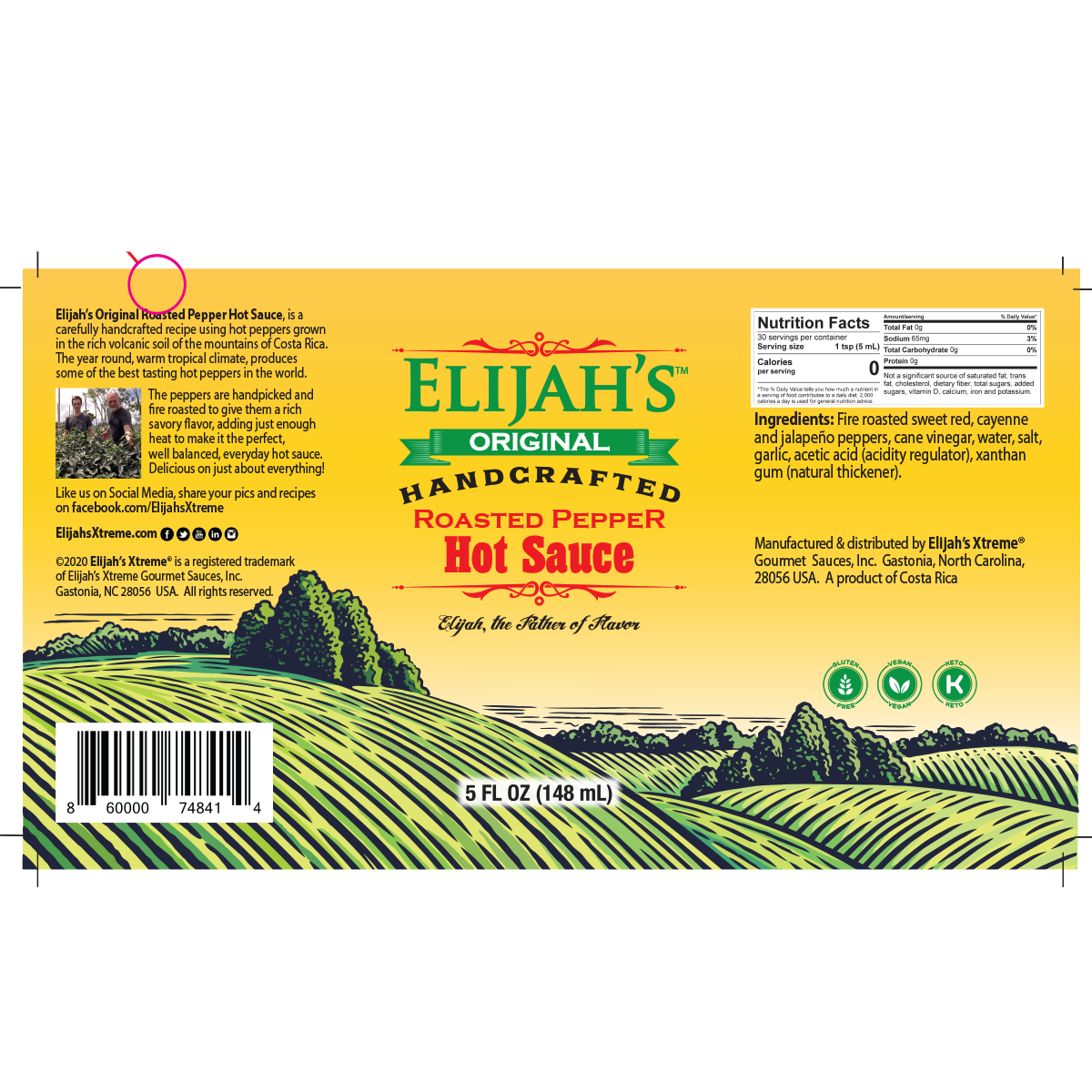 Elijah's Xtreme Gourmet Sauces - Original Roasted Pepper Hot Sauce