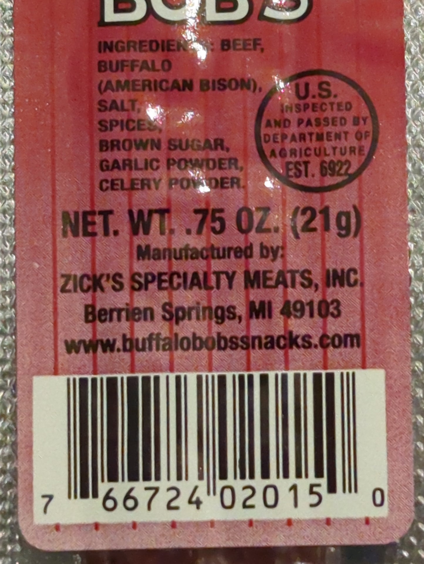 Beef and Buffalo Jerky Meat Stick