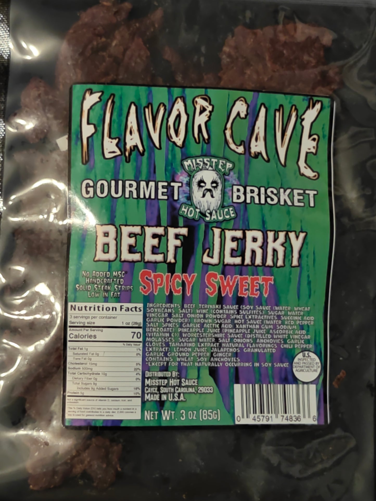 FLAVOR CAVE Spicy Sweet Brisket Beef Jerky