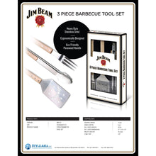 Load image into Gallery viewer, Jim Beam 3-Piece Grilling Tool Set with Wooden Handles