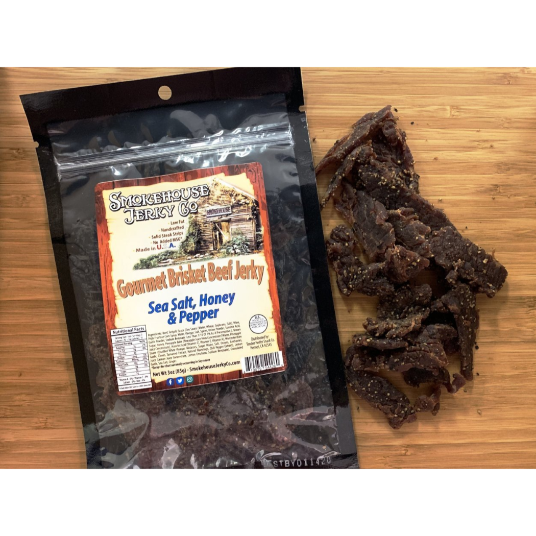 SMOKEHOUSE Sea Salt, Honey, Pepper Brisket Beef Jerky