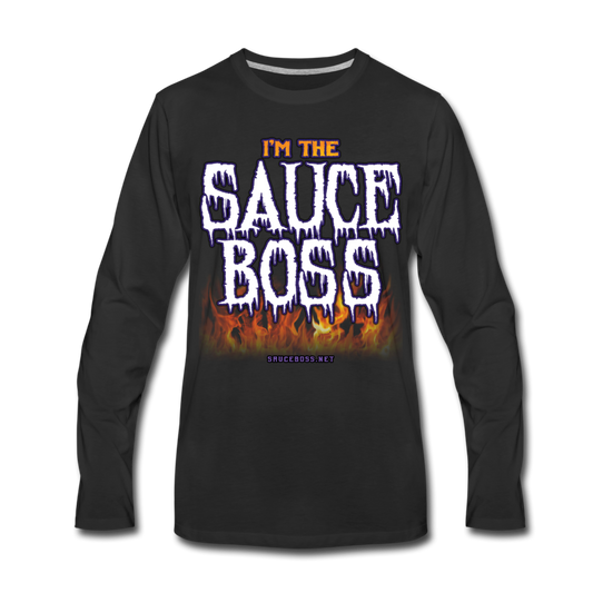Long Sleeve PRINTED SLEEVES sauce boss T-Shirt - black